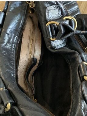 Chloe Leather Shoulder Bag with Gold Hardware